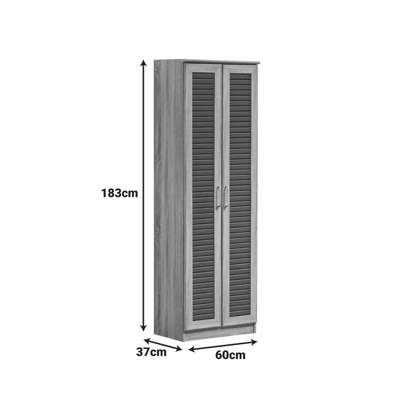Παπουτσοθήκη-ντουλάπα SANTE pakoworld 21 ζεύγων σε sonoma-ανθρακί απόχρωση 60x37x183εκ