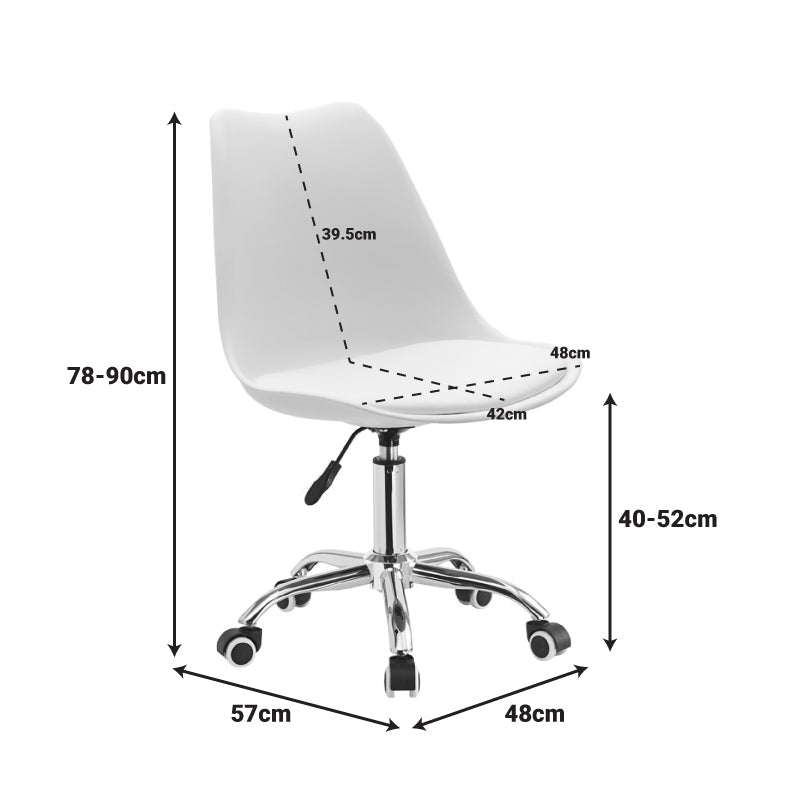 Καρέκλα γραφείου εργασίας Gaston II pakoworld PP-PU λευκό