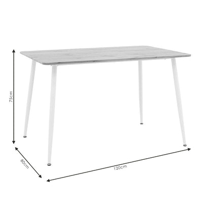 Τραπέζι Cuba pakoworld MDF sonoma-λευκό 120x80x75εκ