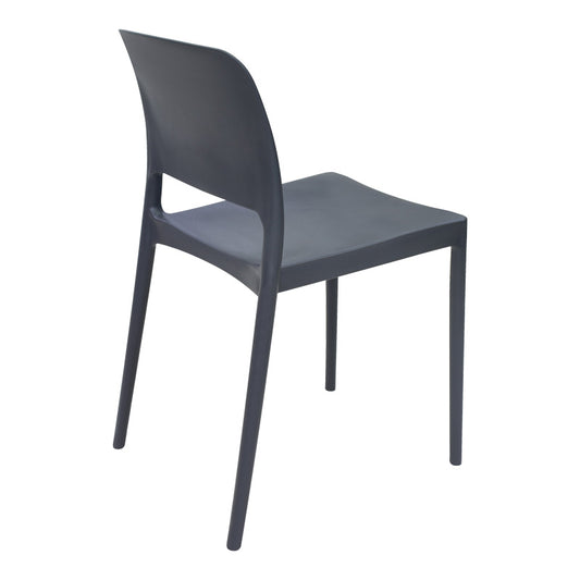Καρέκλα Fenxy pakoworld pp σε μαύρη απόχρωση 38x42x77εκ