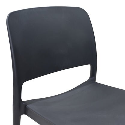 Καρέκλα Fenxy pakoworld pp σε μαύρη απόχρωση 38x42x77εκ