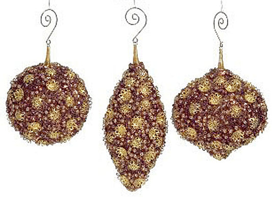 Χριστουγεννιάτικο Στολίδι Μαργαρίτα σετ/3 Χάλκινο