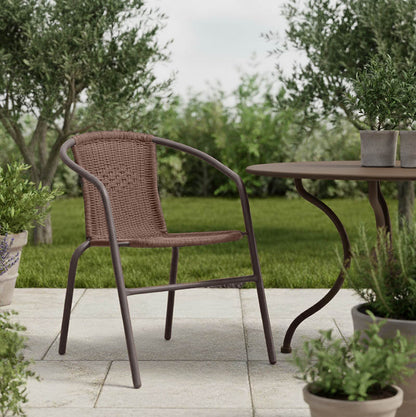 Πολυθρόνα Obbi pakoworld μέταλλο-pe καφέ 53x59x72εκ