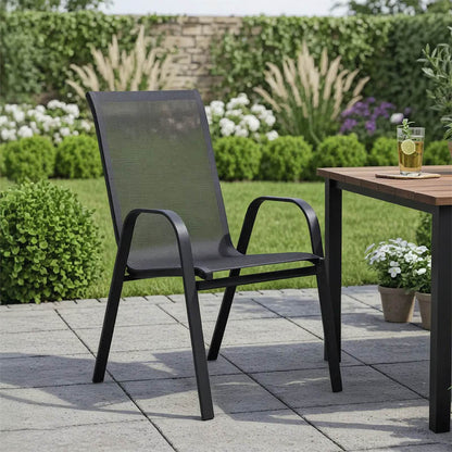 Πολυθρόνα Calan pakoworld μέταλλο μαύρο-textilene μαύρο 54x74x91εκ