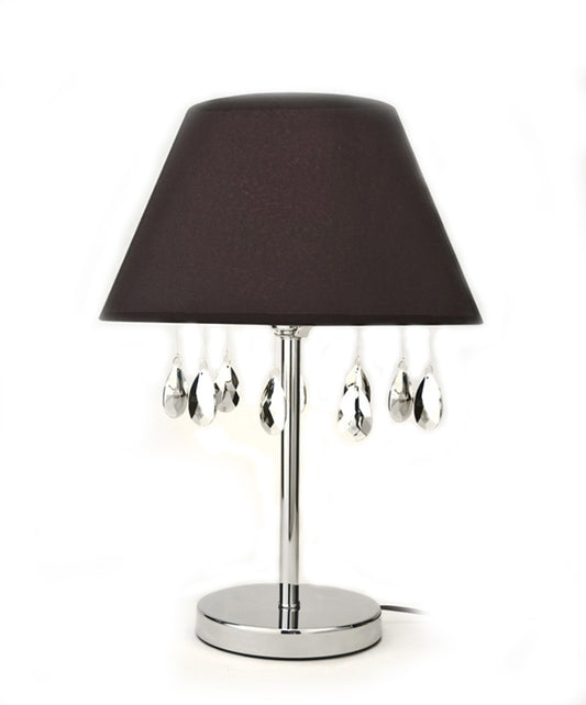 Φωτιστικό με Μαύρο Καπέλο & Ασημί ακρυλλικά κρύσταλα