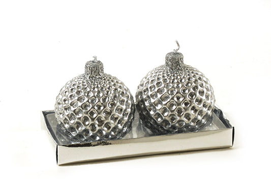 Κερί Μπάλα Στρας Ασημί σετ/2