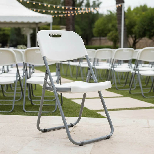 Καρέκλα catering-συνεδρίου πτυσσόμενη Edison pakoworld χρώμα λευκό