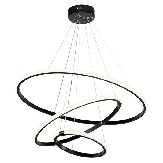 Φωτιστικό οροφής τρίφωτο PWL-1156 pakoworld LED 60-80W μαύρο Φ60x75cm