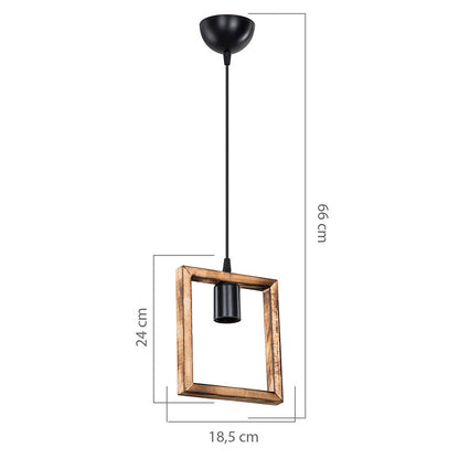Φωτιστικό οροφής μονόφωτο Isolate pakoworld Ε27 καρυδί 18.5x3x24εκ