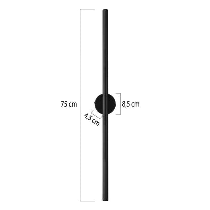 Φωτιστικό τοίχου-απλίκα Tisenio pakoworld Led μαύρο 75x6x6εκ