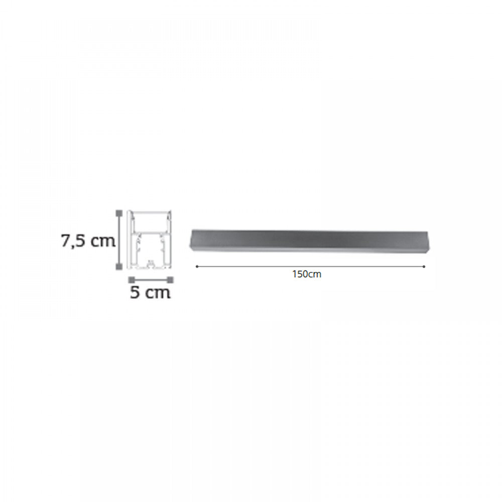 InLight Κρεμαστό φωτιστικό LED 50W 3CCT (By Switch) από αλουμίνιο σε μαύρη απόχρωση D:150cm (6072-150-BL)