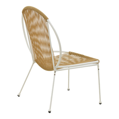 Καρέκλα Dapper pakoworld λευκό μέταλλο-pe φυσικό 64.5x71x92.5εκ