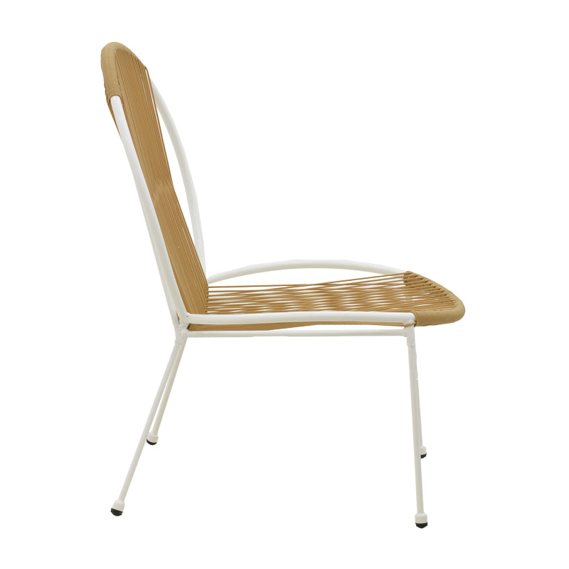 Καρέκλα Dapper pakoworld λευκό μέταλλο-pe φυσικό 64.5x71x92.5εκ