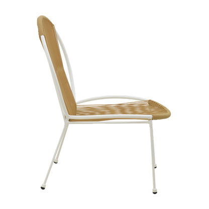 Καρέκλα Dapper pakoworld λευκό μέταλλο-pe φυσικό 64.5x71x92.5εκ