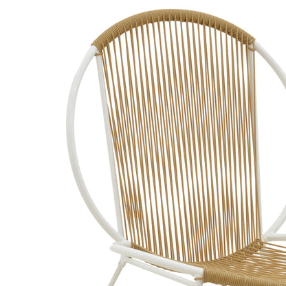 Καρέκλα Dapper pakoworld λευκό μέταλλο-pe φυσικό 64.5x71x92.5εκ