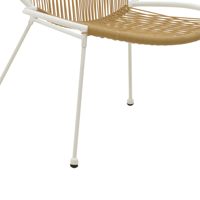 Καρέκλα Dapper pakoworld λευκό μέταλλο-pe φυσικό 64.5x71x92.5εκ