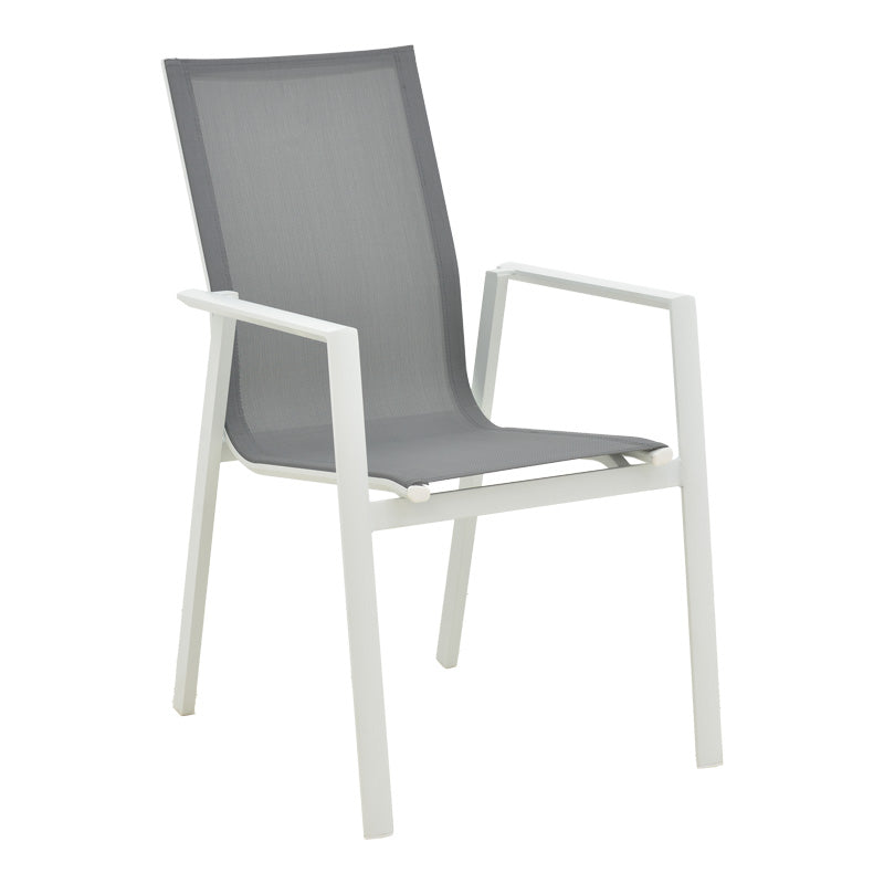 Τραπεζαρία Pinap-Dashiell σετ 5τεμ pakoworld λευκό αλουμίνιο και plywood σε φυσική απόχρωση Φ110x74ε