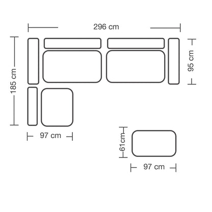 Πολυμορφικός-αναστρέψιμος καναπές London pakoworld γκρι ύφασμα με μαξιλάρια σε απόχρωση ανοιχτό γκρι