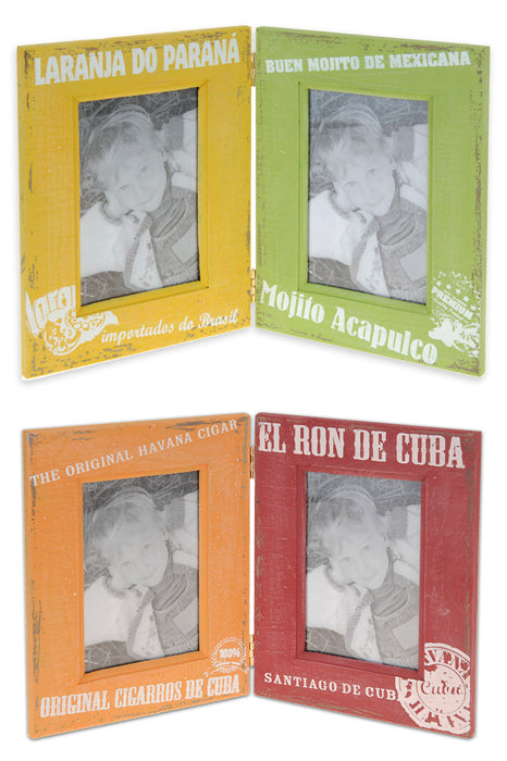 Διπλή Ξύλινη Φωτογραφοθήκη σε 2 Χρωμάτα