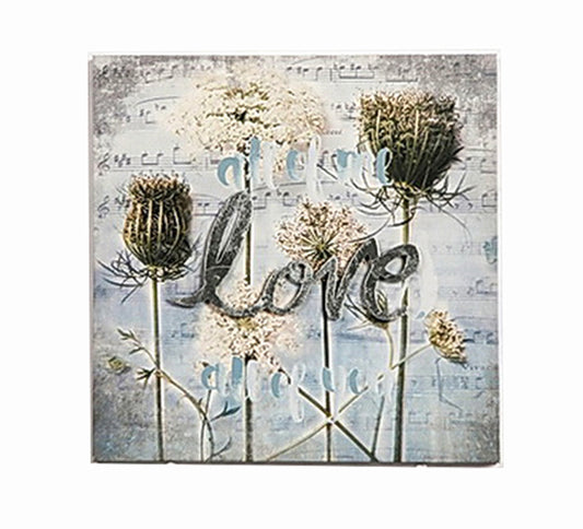 Διακοσμητικός Καμβάς "Love & Flowers"