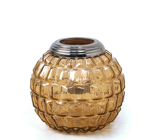 Κηροπήγιο σχ.μπάλα με βάση ρεσό μελί, 15cm