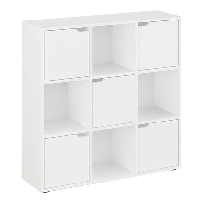 Βιβλιοθήκη Bookel pakoworld σε λευκή απόχρωση 88.5x27.5x89.3εκ