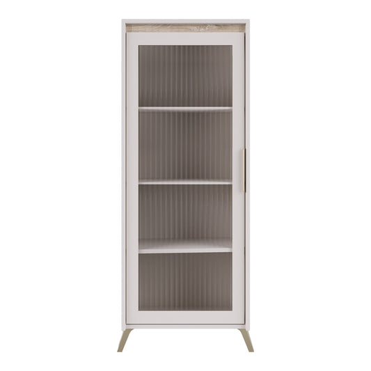 Σύνθετο σαλονιού Belka pakoworld κρεμ με oak 210,6x45x152,6εκ