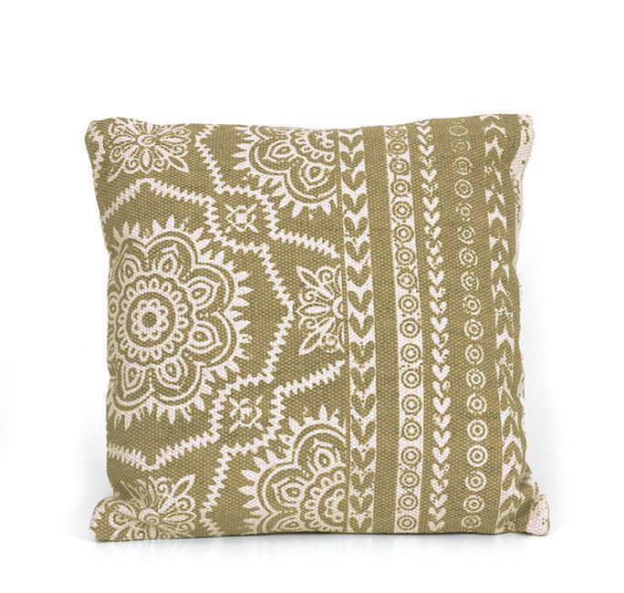 Μαξιλάρι σε στύλ κιλιμιού με γεωμετρικό σχέδιο, μπέζ, 45x45cm