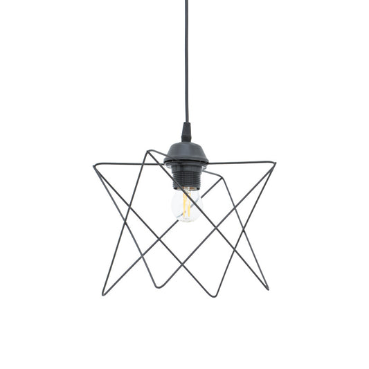 Φωτιστικό οροφής Langit pakoworld Ε27 μέταλλο μάυρο 18x18x65εκ