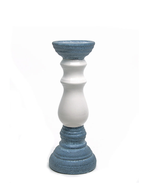 Κεραμικό κηροπήγιο εκρού & ματ γκρί 34cm