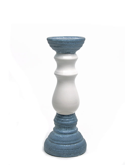 Κεραμικό κηροπήγιο εκρού & ματ γκρί 34cm