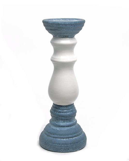 Κεραμικό κηροπήγιο εκρού & ματ γκρί 39,5cm