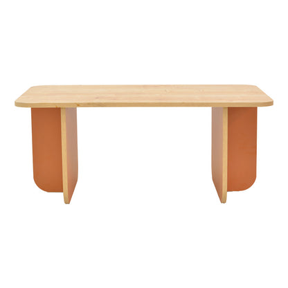 Τραπέζι Bοca pakoworld σε oak-κεραμιδί απόχρωση 100x60x42εκ