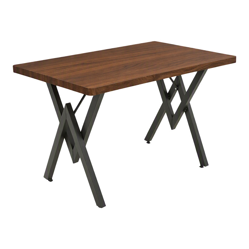 Τραπέζι Vertex pakoworld καρυδί με μαύρο μέταλλο 110x70x72εκ