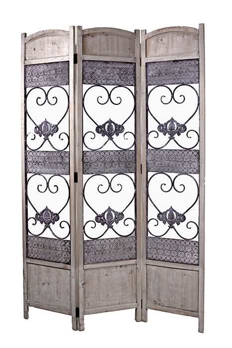 Παραβάν Vintage από ξύλο&σίδερο 120x180cm