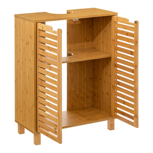 Πάγκος-ντουλάπι μπάνιου Sicela pakoworld χρώμα φυσικό 60x28x80εκ