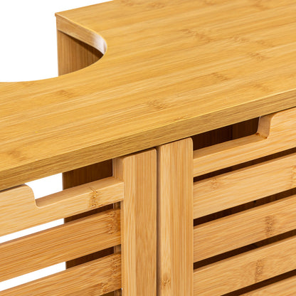 Πάγκος-ντουλάπι μπάνιου Sicela pakoworld χρώμα φυσικό 60x28x80εκ