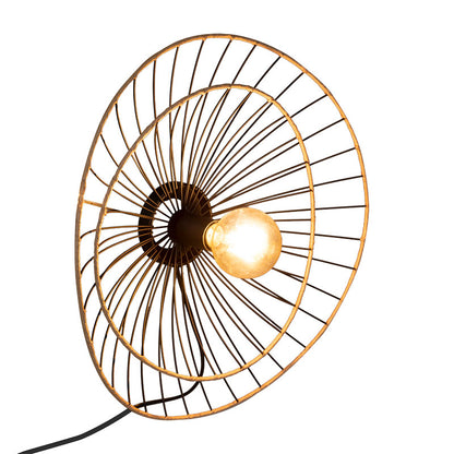 Φωτιστικό τοίχου-απλίκα Alara pakoworld E27 40W χρυσό-μαύρο Φ45x11εκ