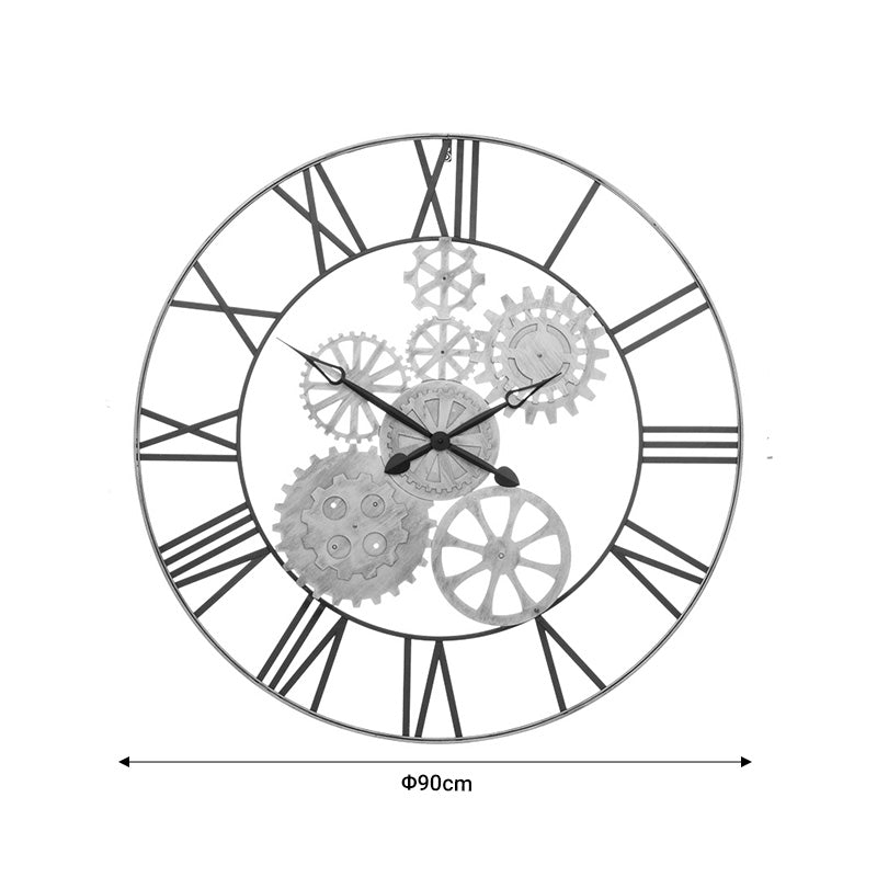 Ρολόι τοίχου Isea pakoworld χρυσό-μαύρο μέταλλο Φ90x4.5εκ