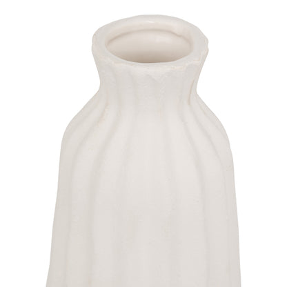 Βάζο Vazy pakoworld κεραμικό σε λευκή απόχρωση Φ13x30εκ