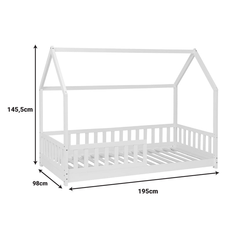 Παιδικό κρεβάτι Sleepy pakoworld τ. Montessori ξύλο πεύκου σε λευκή απόχρωση 90x190εκ