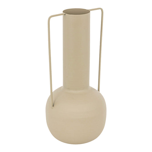 Βάζο Revenzy pakoworld μεταλλικό σε μπεζ απόχρωση Φ14x29.5εκ
