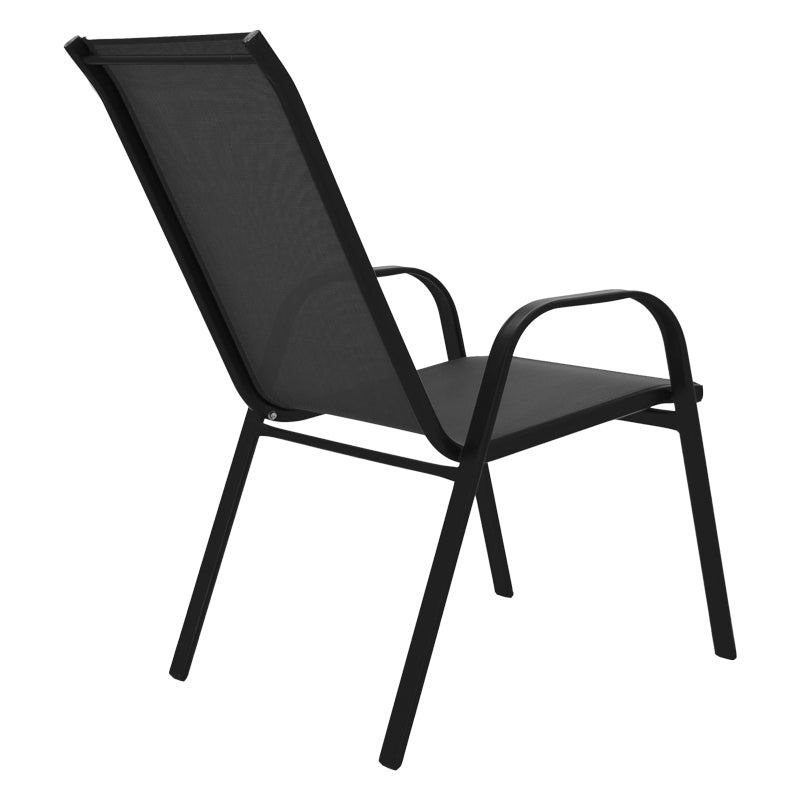 Τραπεζαρία Calan-Watson σετ 3τεμ pakoworld μέταλλο μαύρο-textilene μαύρο Φ60x70εκ