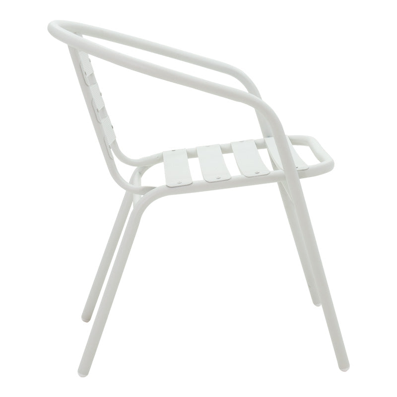 Τραπεζαρία Ensure-Tade σετ 5τεμ pakoworld μέταλλο σε λευκή απόχρωση