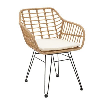 Τραπεζαρία Naoki σετ 3τεμ pakoworld μέταλλο μαύρο - pe φυσικό