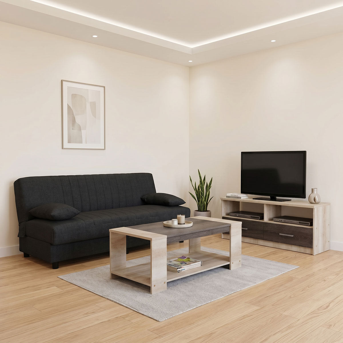 Φοιτητικό πακέτο επίπλων σαλονιού New Living pakoworld σετ 3 τμχ