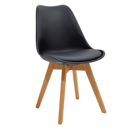 Τραπεζαρία Gaston-Balou pakoworld σετ 5τεμ pp-mdf σε μαύρη-φυσική απόχρωση Φ120x73εκ