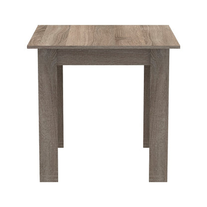 Τραπεζαρία Manka-Parker pakoworld σετ 3τεμ mdf σε μαύρη-sonoma truffle απόχρωση 80x80x77εκ