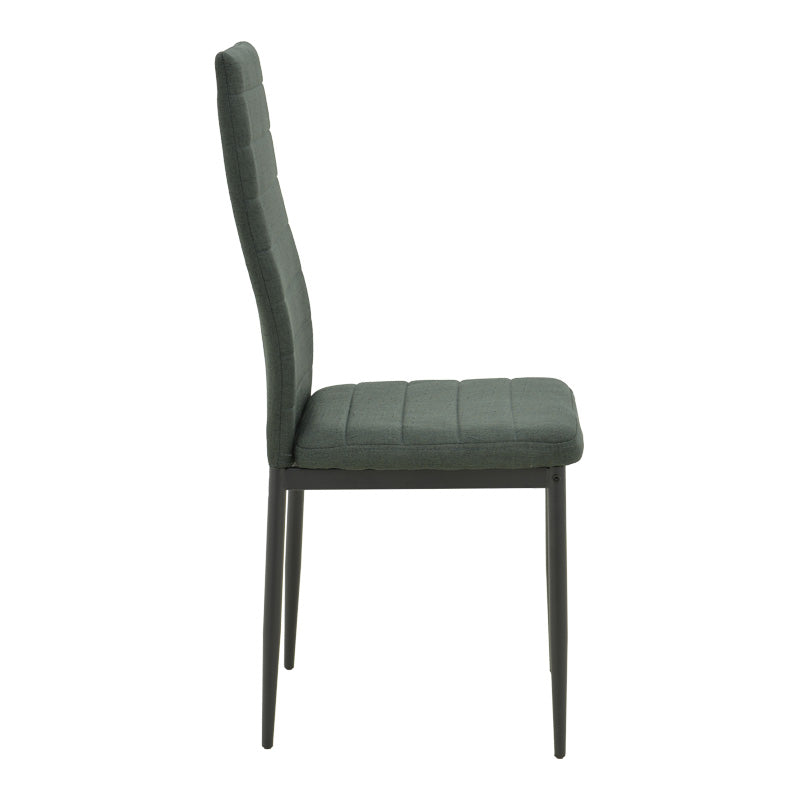 Τραπεζαρία Balou-Parker pakoworld σετ 5τεμ μαύρο-ύφασμα ανθρακί Φ100x73εκ