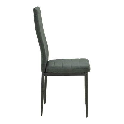 Τραπεζαρία Balou-Parker pakoworld σετ 5τεμ μαύρο-ύφασμα ανθρακί Φ100x73εκ